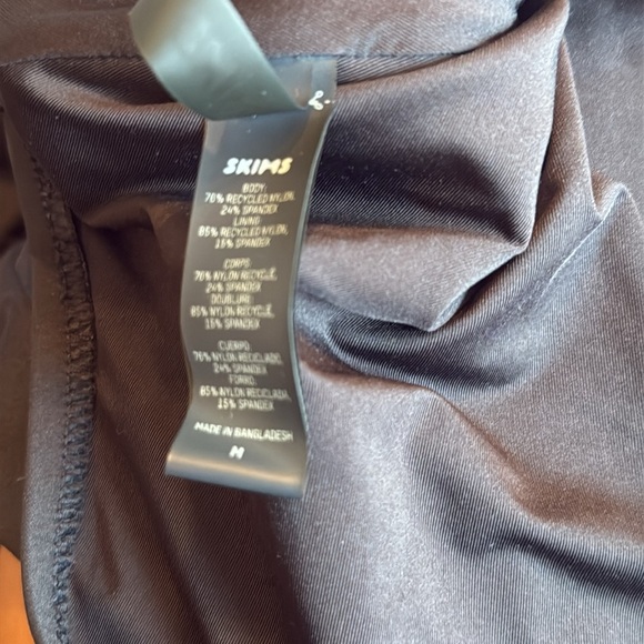 Skims Swim Zip Back Long Sleeve One Piece Black Sz M - Picture 3 of 3